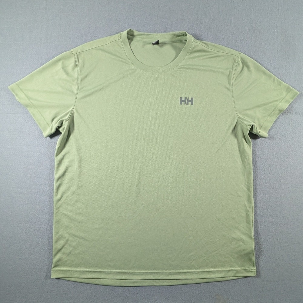 Helly Hansen Tech T Shirt Mens 2XL Green Short Sleeve Logo‎ Performance Tee
